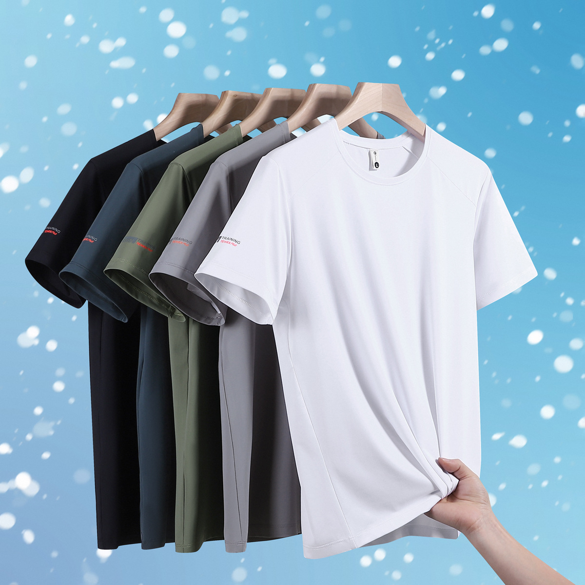 plus size Short-sleeved Men's Summer Loose Thin Half-sleeved T-shirt Fat Men's Oversized Men's Ice Silk Clothes