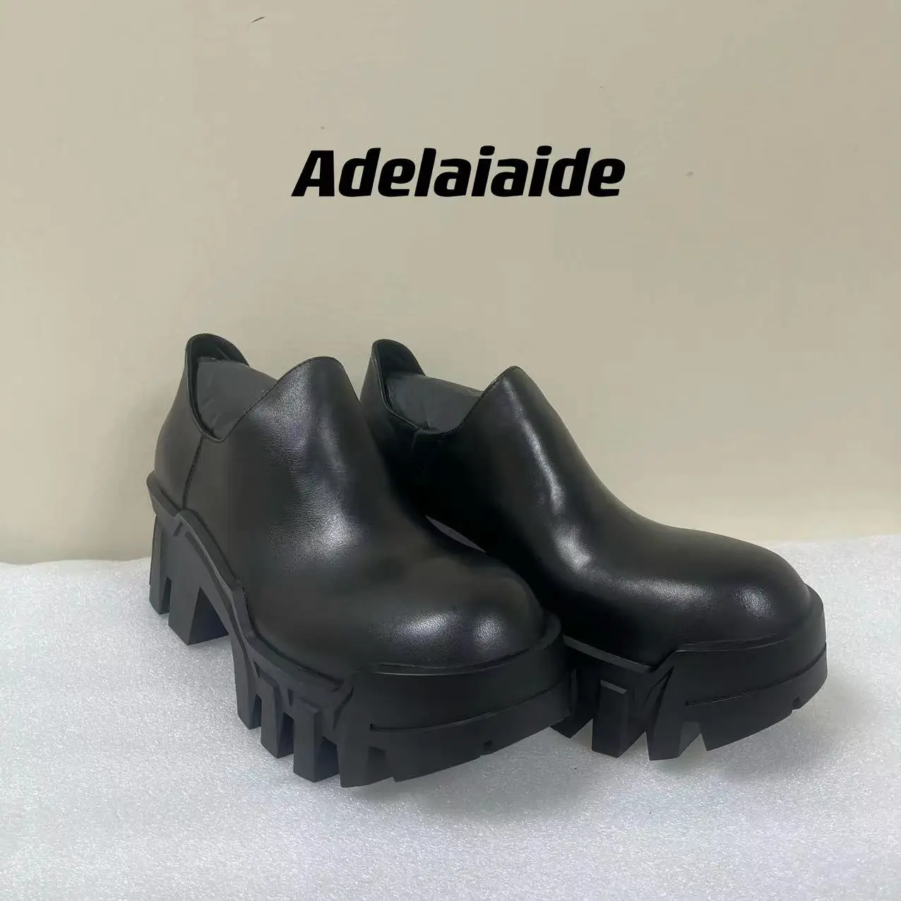 Heavy duty low top bulldozer heightened 8CM thick sole derby shoes men's gear tank shoes