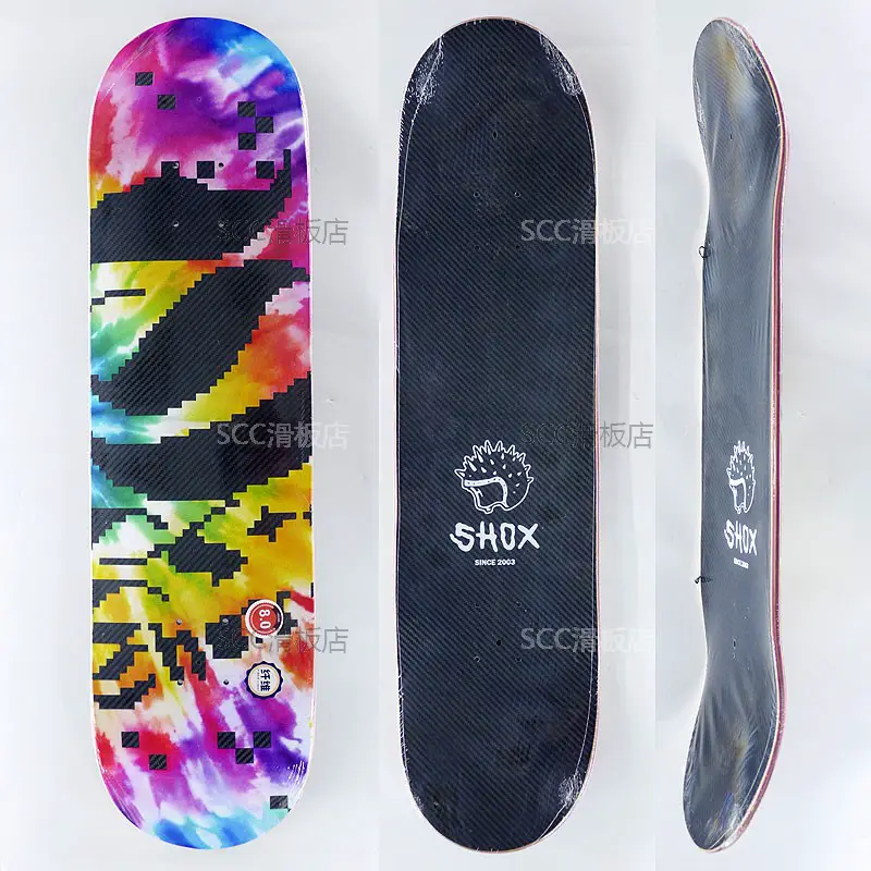 Dsm Manufactures Shox Double-Warped Skateboard Plus Maple Board Surface 7.75 8.0 8.25 8.5 Carbon Fiber Epoxy Resin