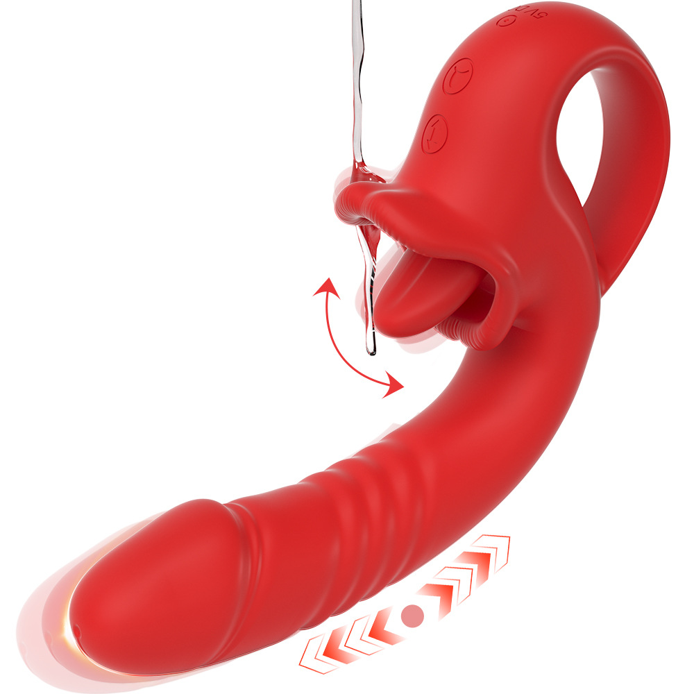 New Product, Attractive Color, Female Retractable Tongue Licking, Vibrating Masturbation Massage Stick, Female Private Parts Vibrator, Adult Sex Toy