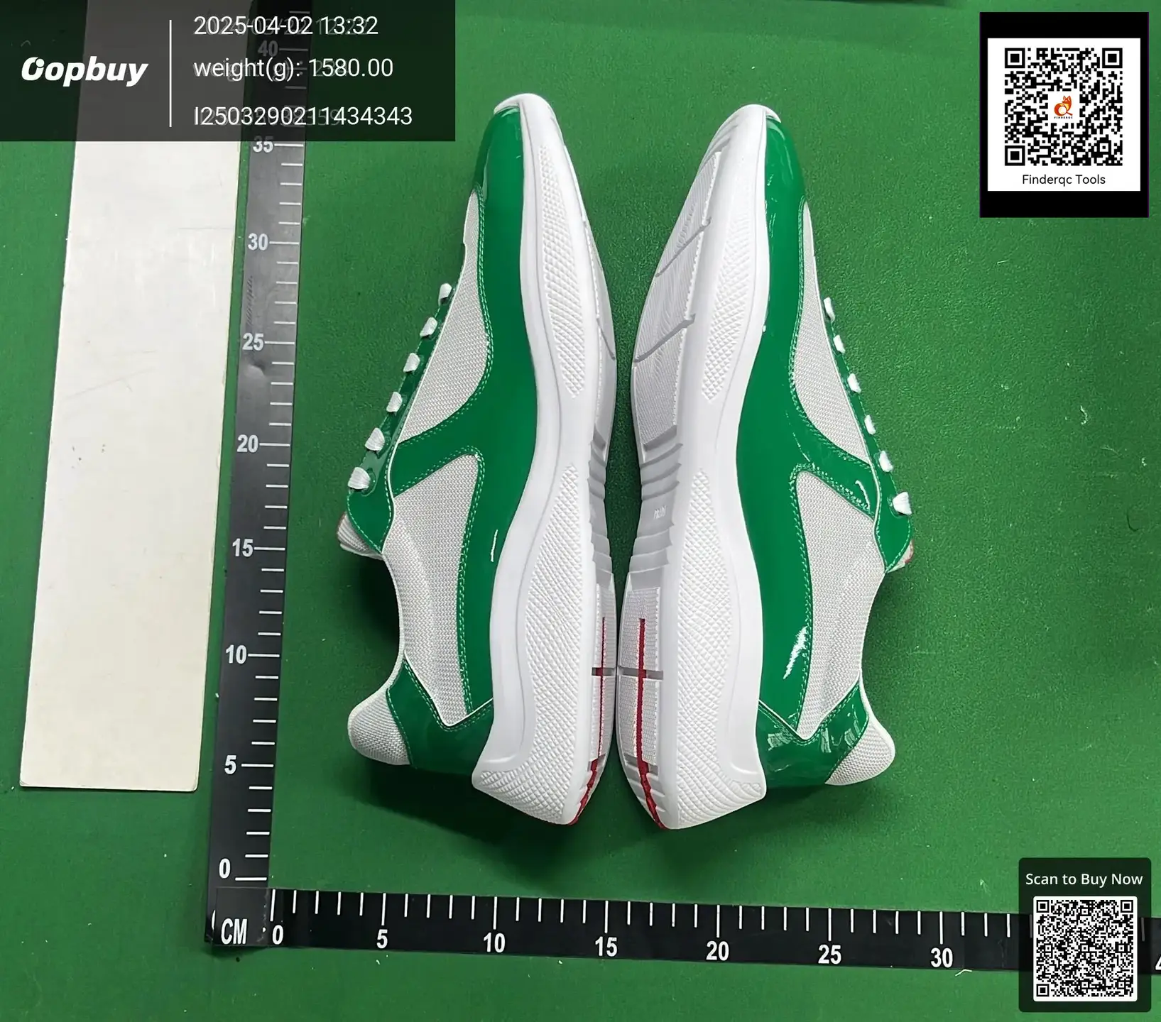 Prada America's Cup Sneakers White Green