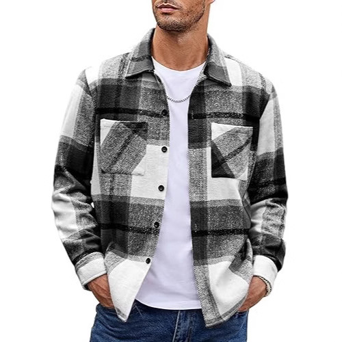 2024 Europe and the United States cross-border foreign trade men's linen shirt long sleeve casual retro button shirt men's autumn and winter