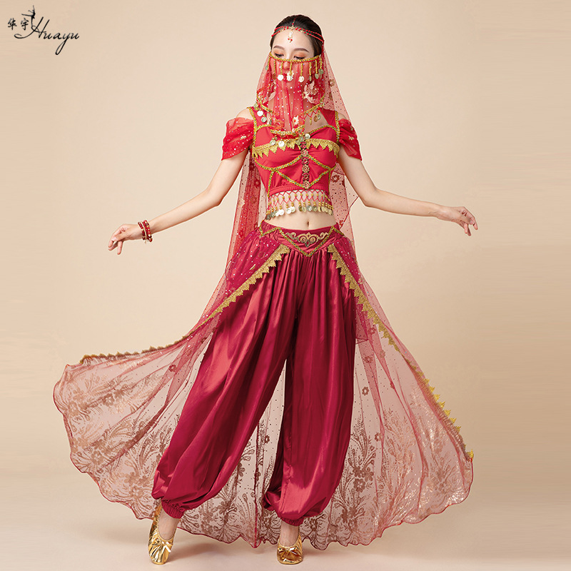Belly Dance Performance Clothing Halloween Princess Jasmine Clothing COS Clothing Adult Women's Animation Clothing Aladdin Suit