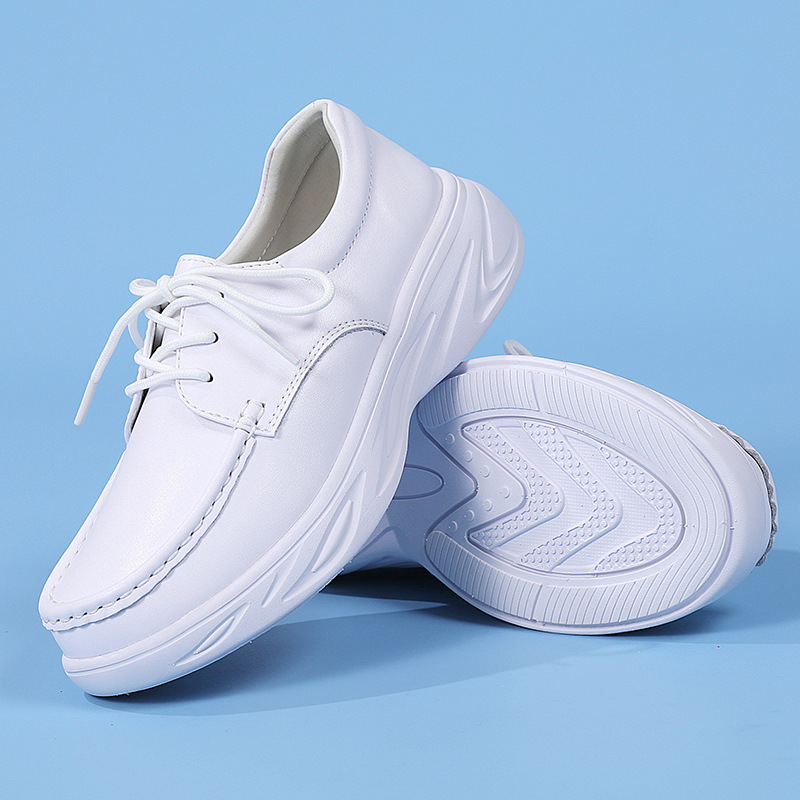 Ready Stock Nurse Shoes for Women, Lace-Up, Soft Sole, Non-Slip, Breathable, Comfortable, Not Tiring on the Feet, Hospital Work Shoes, Wholesale, Dropshipping