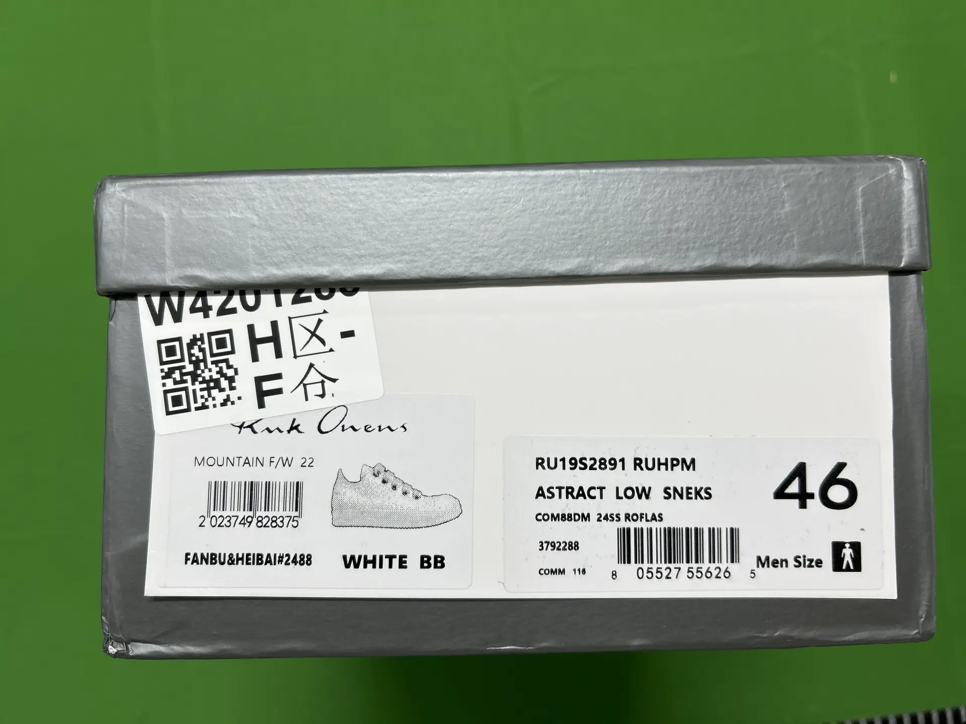 Rick Owens ASTRACT LOW SNEKS WHITE BB