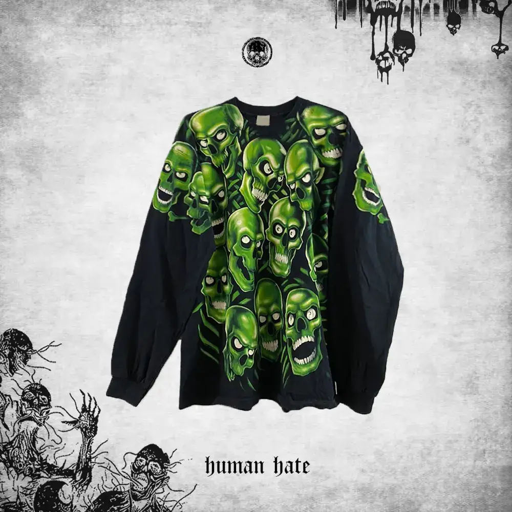 Rare! Punk Outfits Hardcore Punk Affliction Xtreme Skull Vintage Long-Sleeve T-Shirt