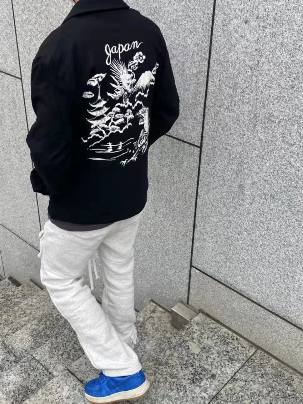 Cdg Vintage Dragon and Phoenix Animal Print Zipper Jacket Casual Trendy Brand Loose Spring Outwear