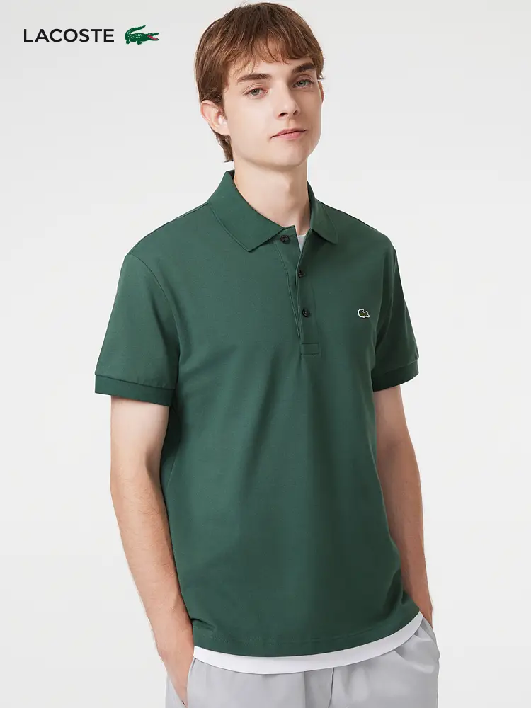 Lacoste French Crocodile Men's Business Casual silm Right Shoulder Short Sleeve T-Shirt Polo Shirt | Ph6348