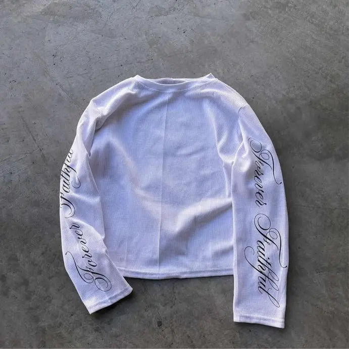 Cross-Border Round-Neck Simple Letter Print Sun-Protective Long-Sleeve T-Shirt, Autumn Loose Casual Base Shirt Top for Couples
