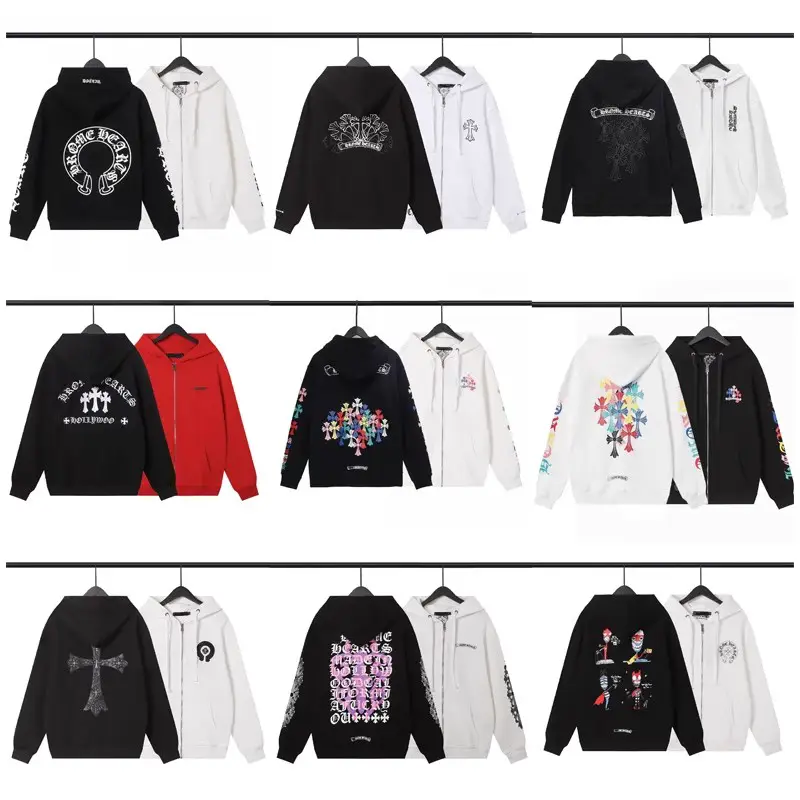 Tide Fo Crowheart Men's Jacket Flagship Store 25SS New Sweatshirt Cross Cardigan Hooded Zipper Long Sleeve