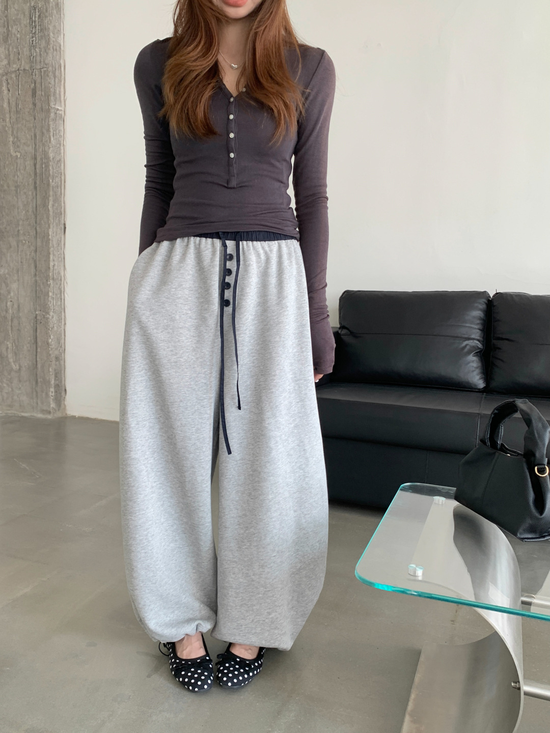 Gagd Loose Casual Pants for Women, Spring 2026, Elastic Waist, Color-Blocking, Pear-Shaped Casual Sweatpants, Long Pants
