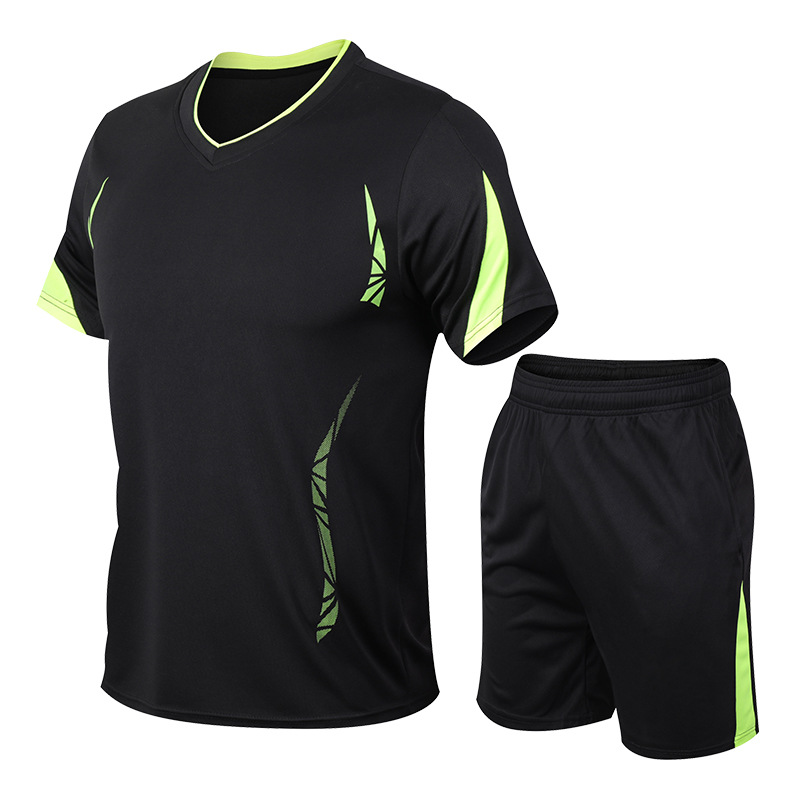 Sports Suit Men's Summer Short-Sleeved T-Shirt Men's Quick-Drying Clothes Running Fitness Large Size Loose Casual Sportswear