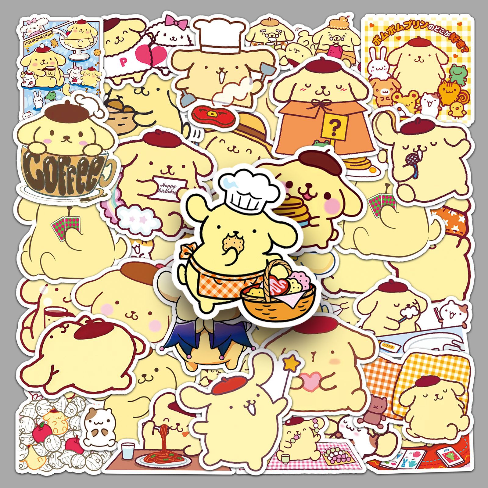 50 pudding dog cute dog cartoon animal stickers mobile phone case computer cup decoration waterproof hand account stickers