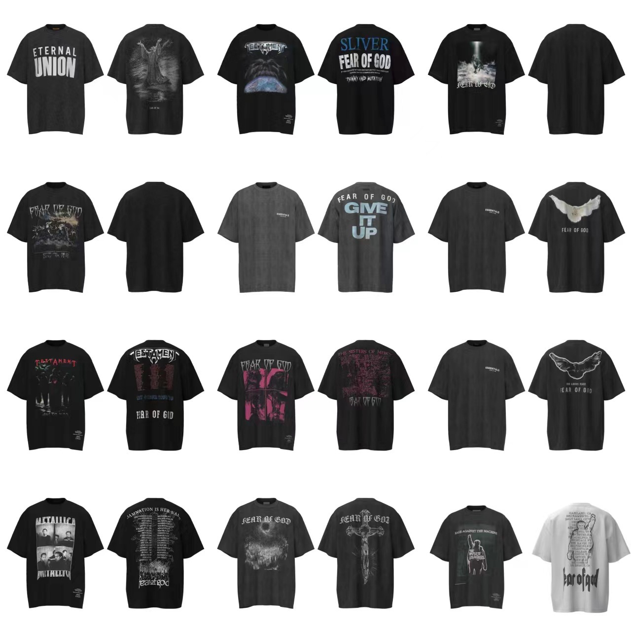 Fog Fear of God American Trendy Brand Casual Retro High Street Loose Couple Pure Cotton Men's and Women's Short-Sleeved T-Shirt Summer