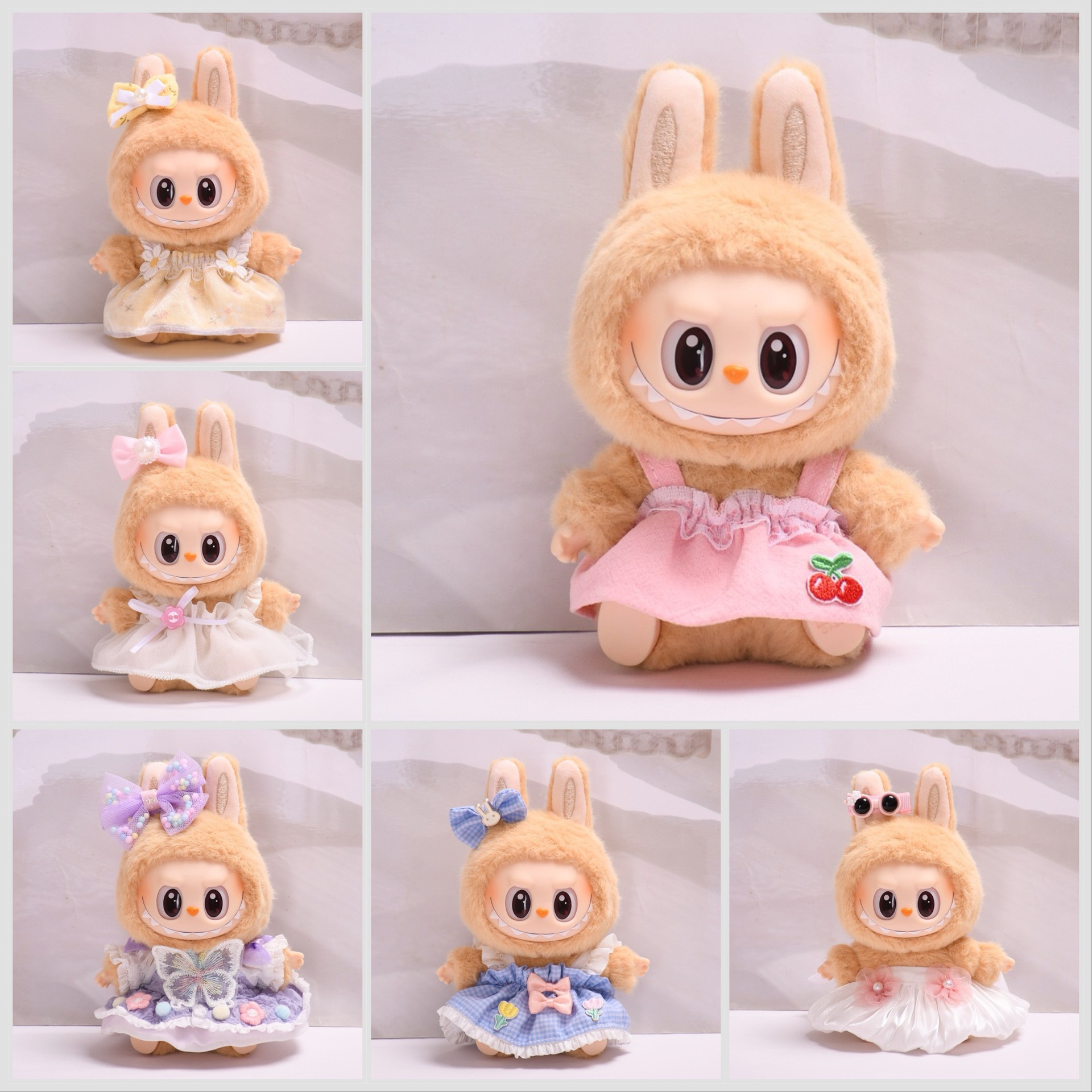 Only clothes] second generation labubu sit party vinyl blind box cloth cloth clothes cute skirt baby clothes cute