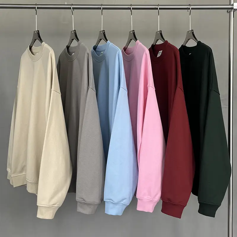 High Quality 430g Basic Pure Color American Fashion Brand Men and Women Loose Oversize Casual Pullover Round Neck Sweatshirt
