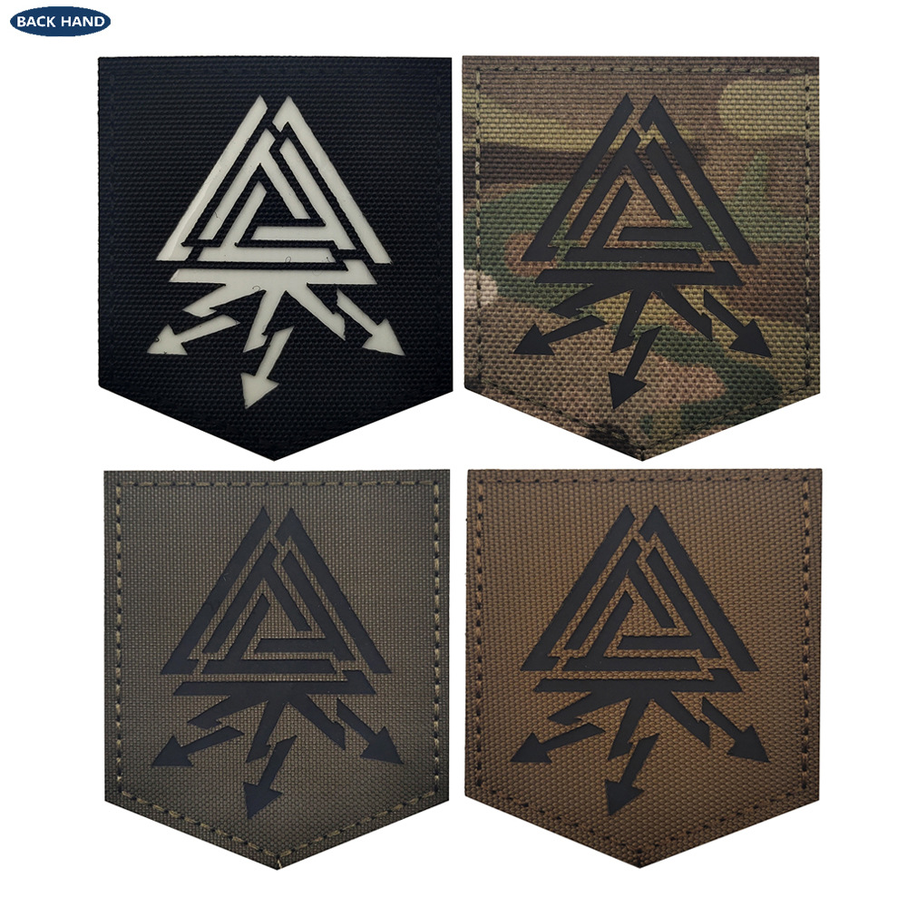 Haike Cross-border Supply Luminous Stamp Nordic Viking vking Triangle Arrow Morale Armband Velcro Badge