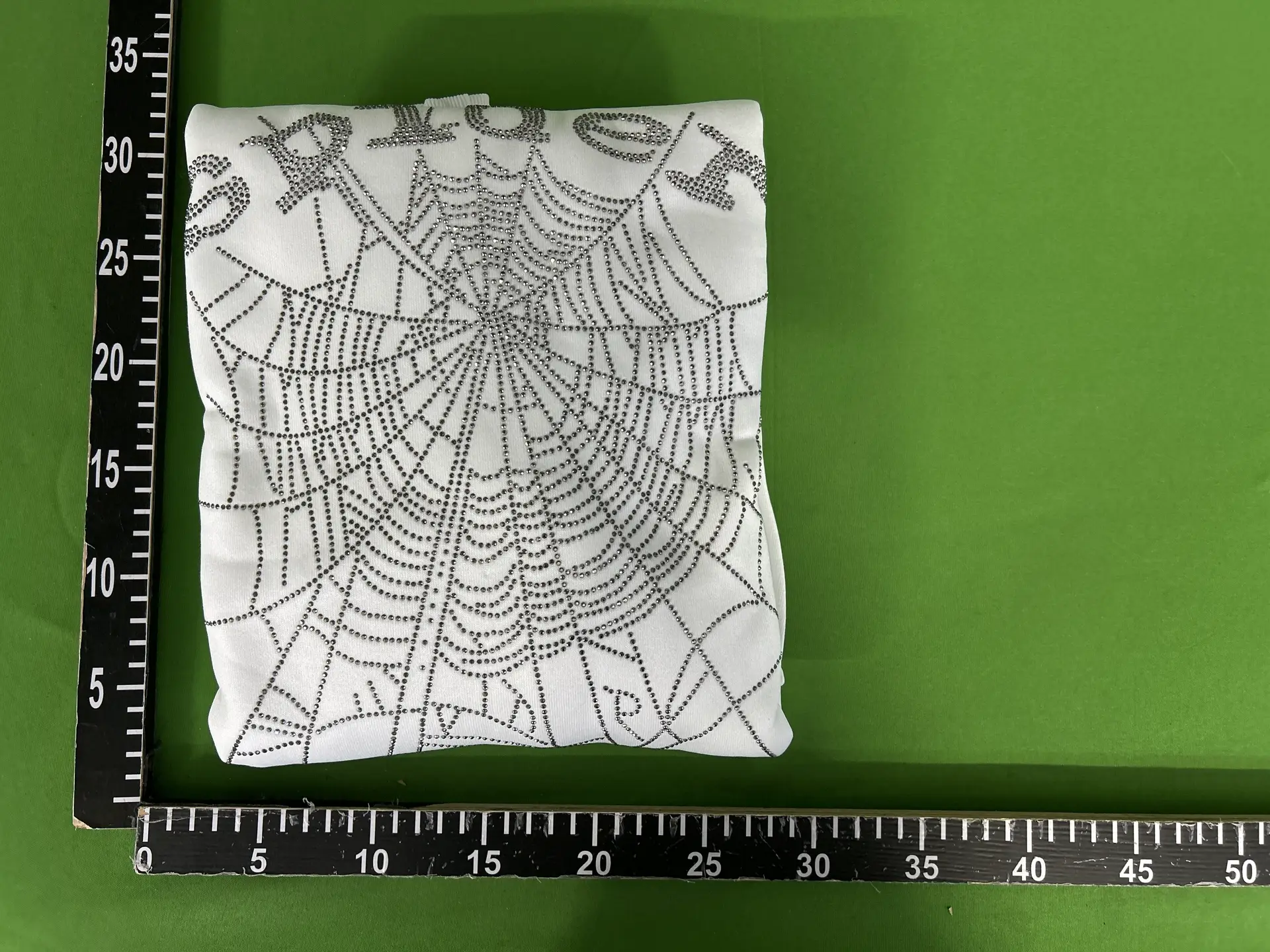 White Spiderweb Rhinestone Hoodie