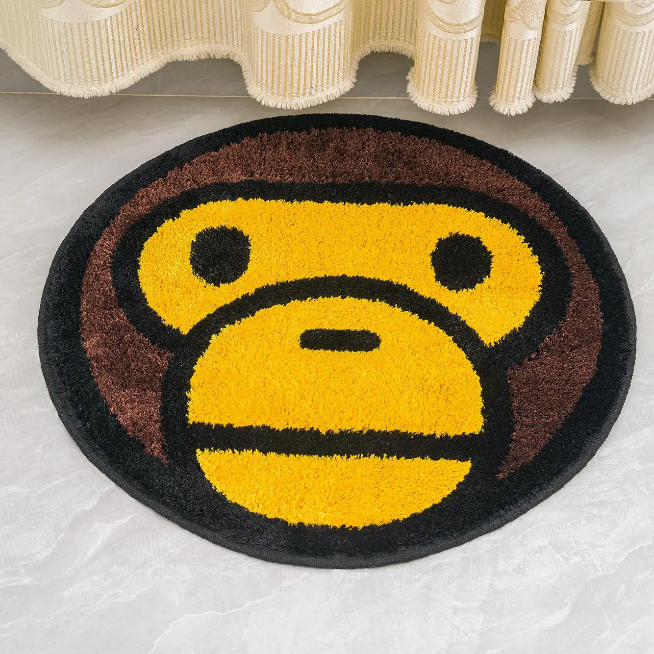 Factory Direct Sales Handmade Woven Fashion Brand Bape Carpet Cushion Ape Comfortable Monkey Ape Head Harajuku