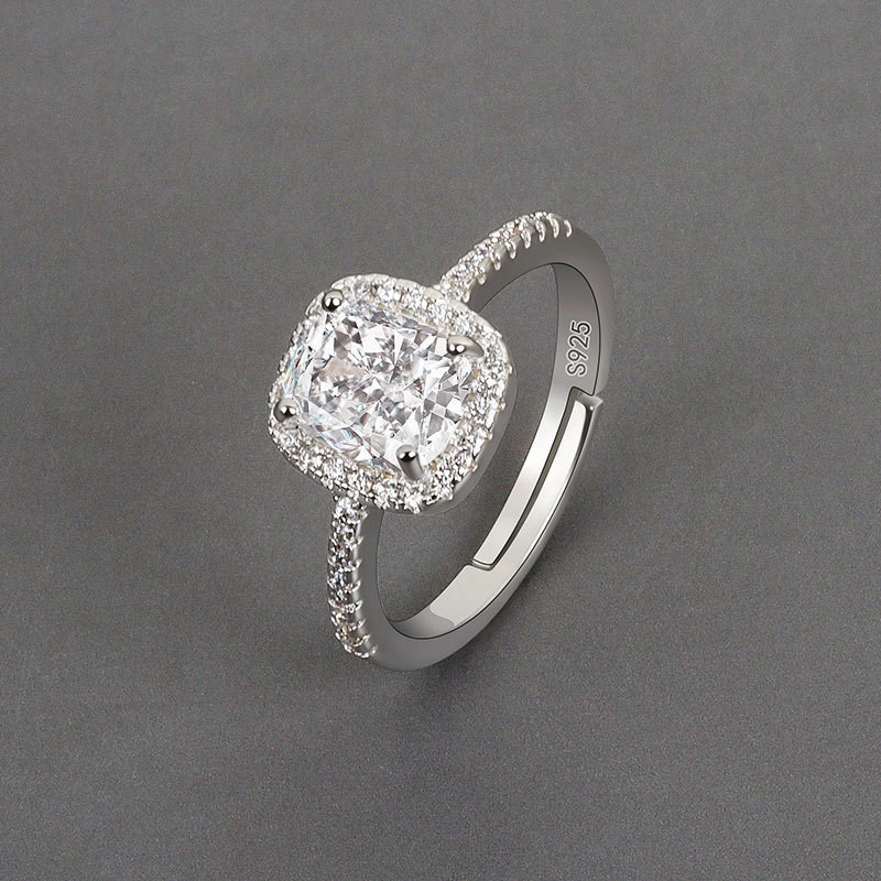 Cross-border fast hand red book net red live simulation moissanite ring female 1 karat six claw wedding ring factory wholesale