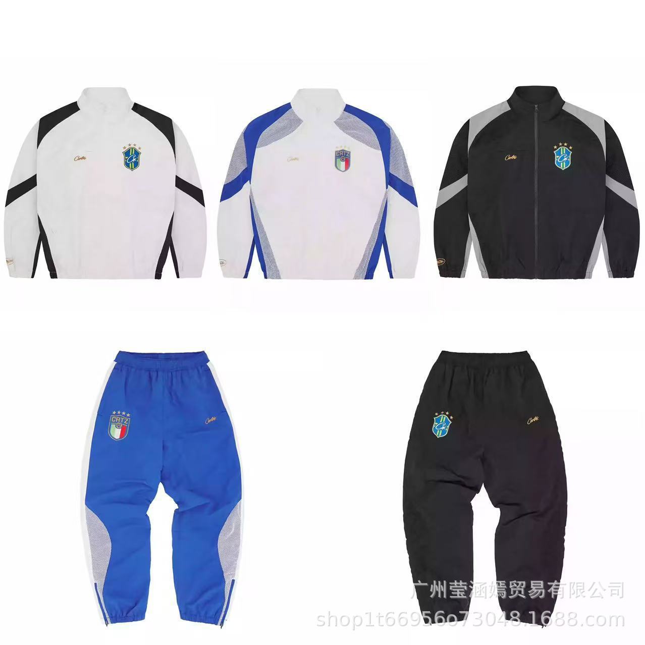 Corteiz Color-Blocked Stand-Up Collar Thin Jacket Men's Trendy Brand Autumn Sports Suit Windbreaker Jacket
