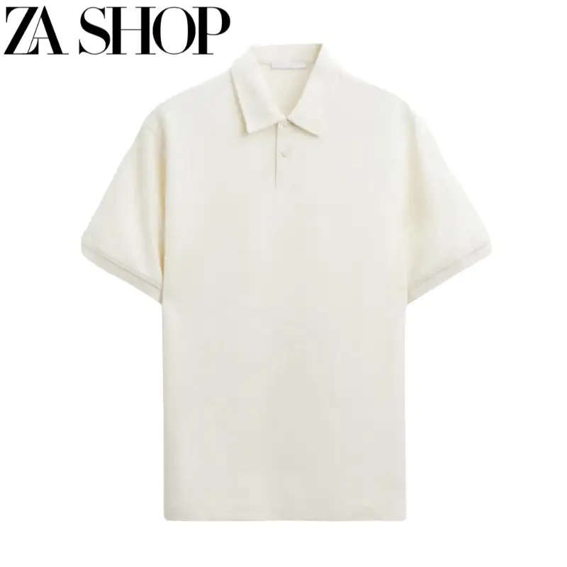 Summer New Men's Clothing Black American-Style Lapel Business Casual Top Textured Polo Shirt Short-Sleeved 0526410