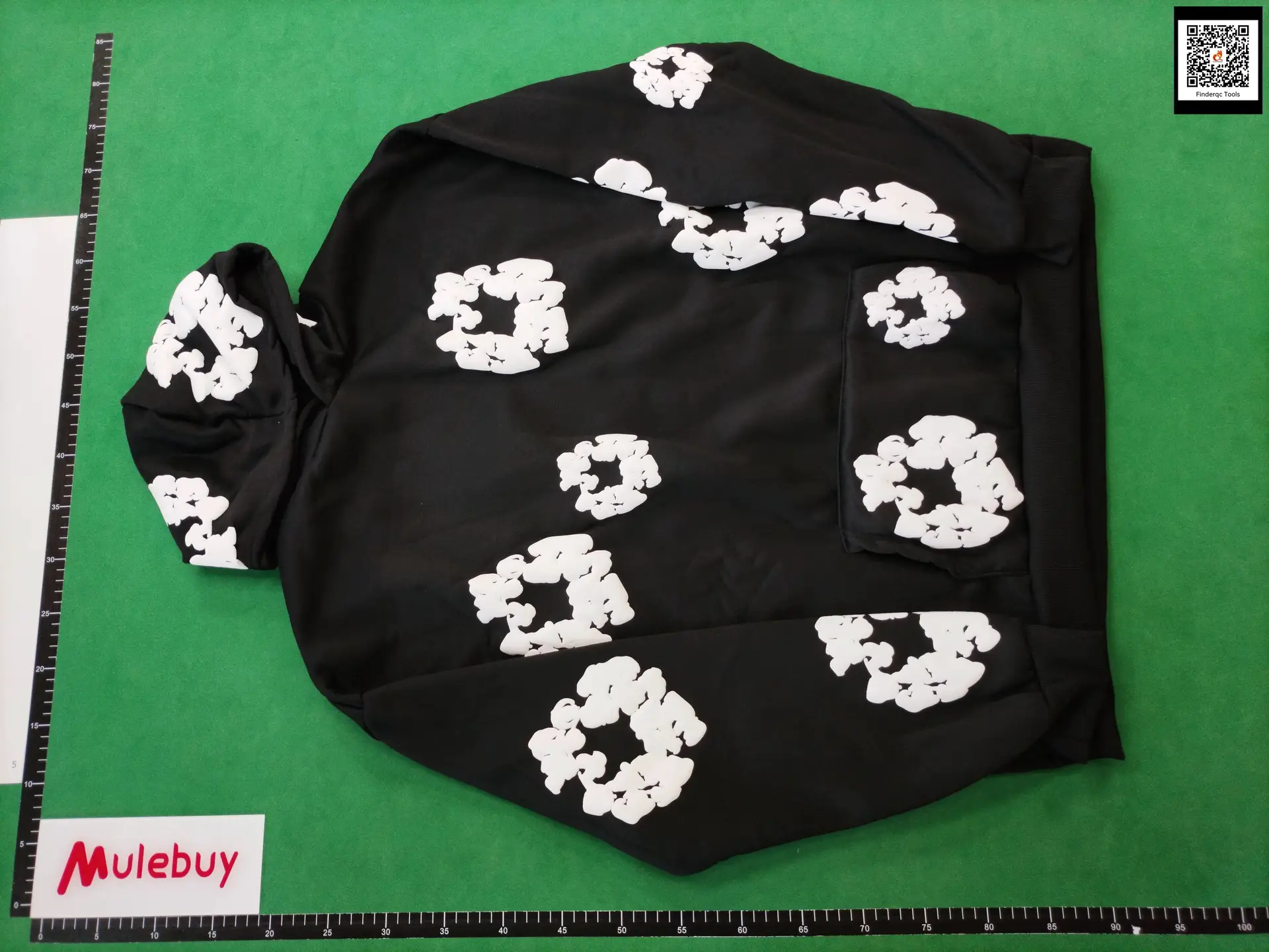 Black printed hoodie
