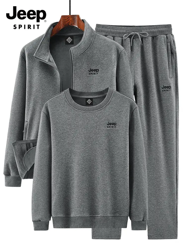 Jeep 2025 Spring and Autumn New arrival Sports Suit for Men, Middle-Aged and Elderly Dad Casual Men Three-Piece Sportswear Suit for Men