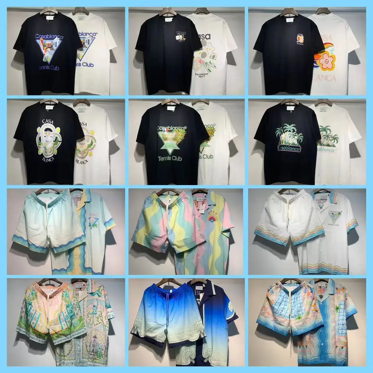 Cross-Border Casasa Branka Summer New Illusion Door Print Men's and Women's Casual Loose Short-Sleeved Round Neck T-Shirt Trendy