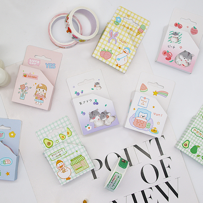 Japanese hand account tape 15mm creative cute pet series cartoon decoration photo album Diary diy student hand account material
