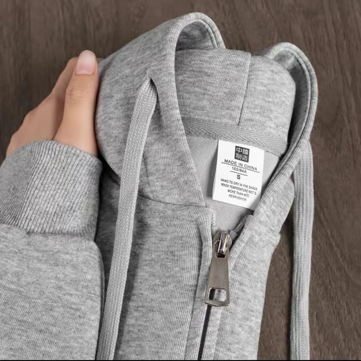 500g Heavyweight Zip-Up Fleece-Lined Hooded Jacket