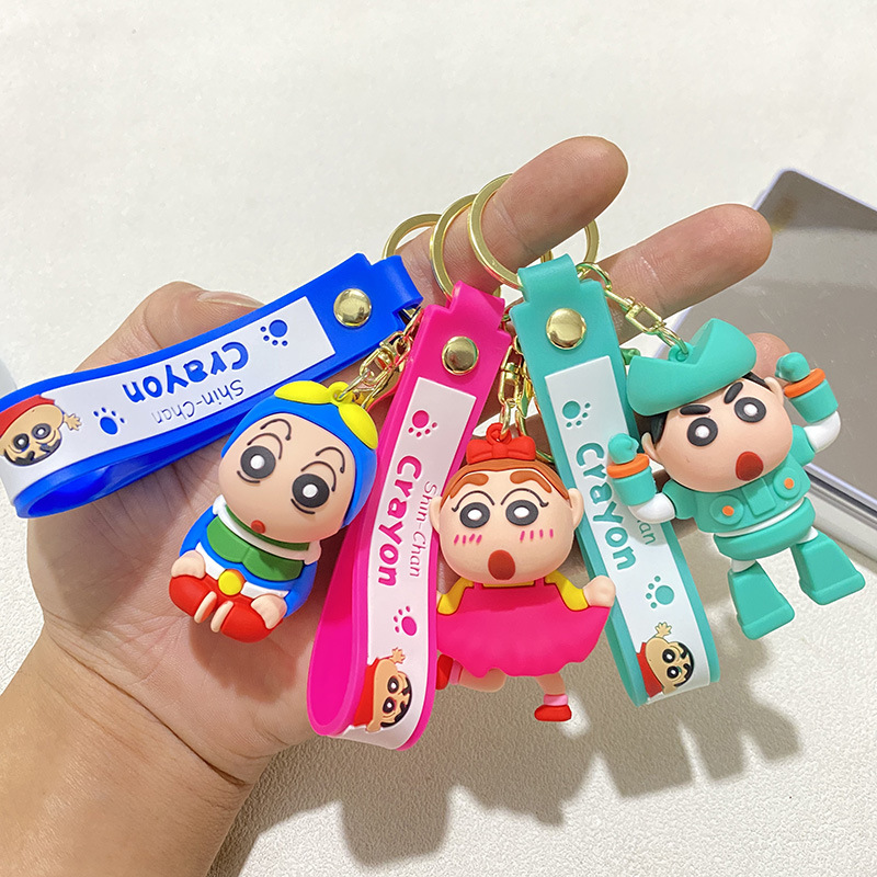 New funny cross-dressing crayon small new key chain cartoon cute doll school bag pendant car key chain gift