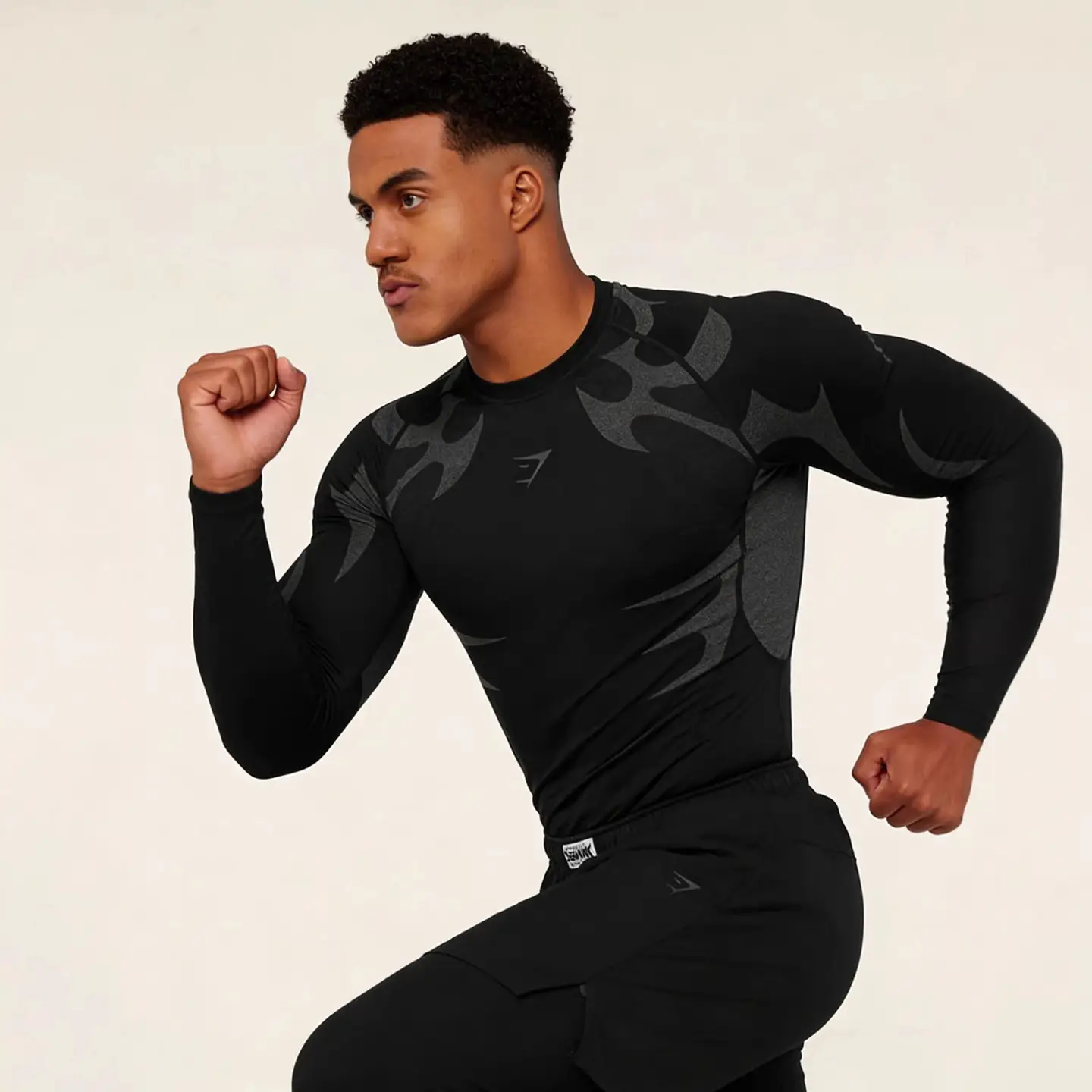 Gymshark Young People's Short-Sleeved Trendy Brand T-Shirt for Sports, Running, Cycling, Breathable and Elastic Basketball Training Base Shirt