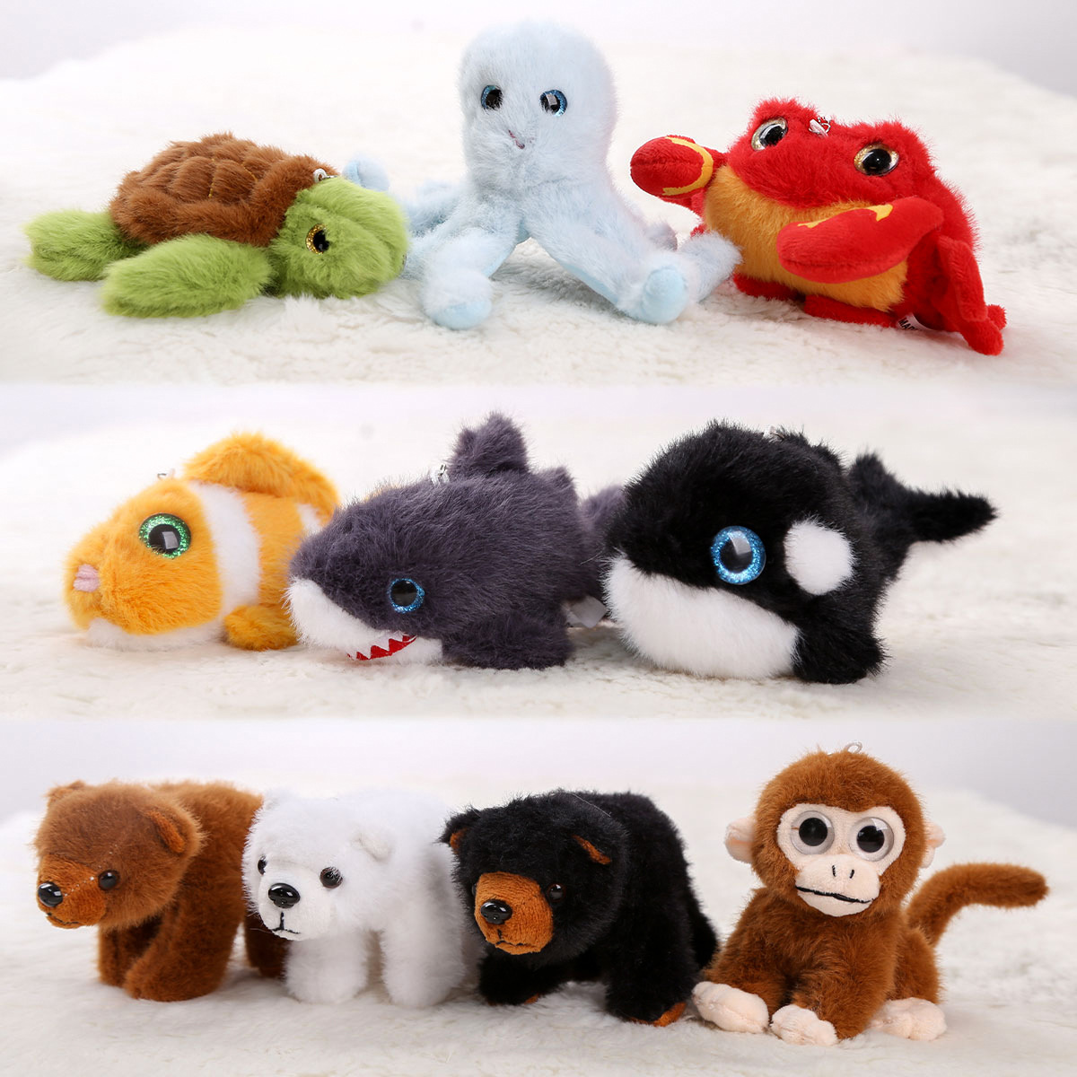 Cross-Border Marine Animal Pendant Doll Octopus Plush Toy Aquarium Whale Small Doll Children's Gift Wholesale