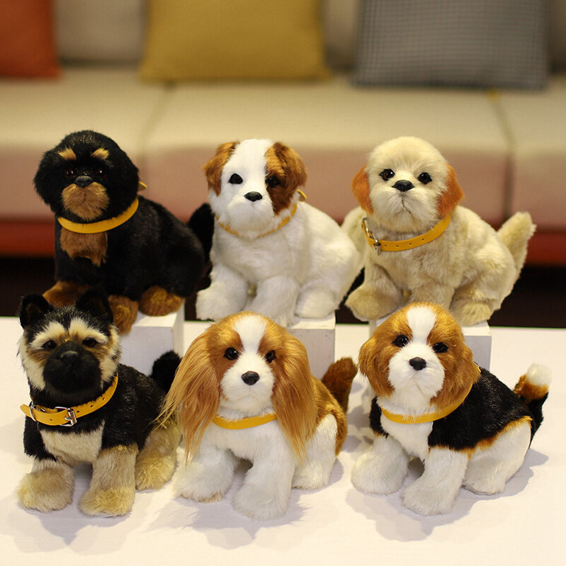 Cross-border Hot Selling Simulation Dog Plush Toy Simulation Akita Dog Doll Simulation Labrador Black Back Doll Gift
