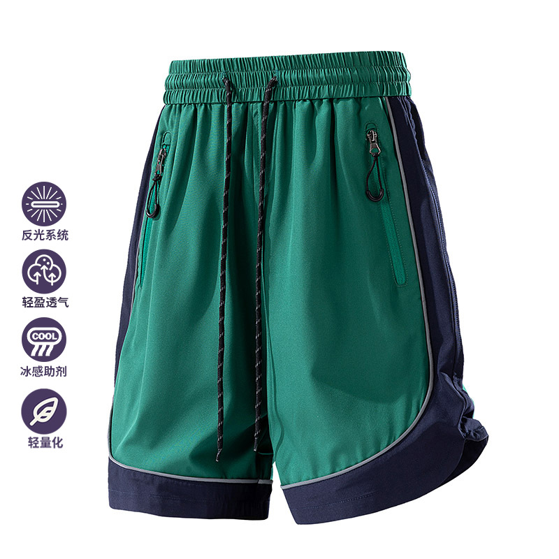 Shorts for Men and Women, Couple Matching Style, Trendy Brand Workwear Beach Shorts, Casual Trendy Color-Blocking Cross-Border Five-Point Shorts, Men's Pants Style
