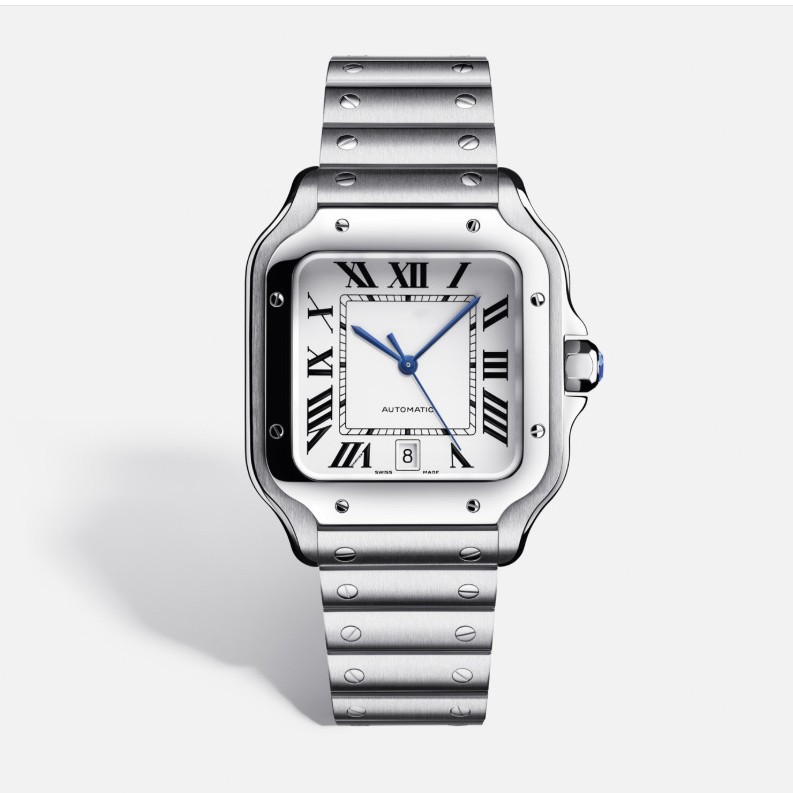 Men's Stainless Steel 3-Hand Square Quartz Watch with Calendar, Wholesale from Manufacturer