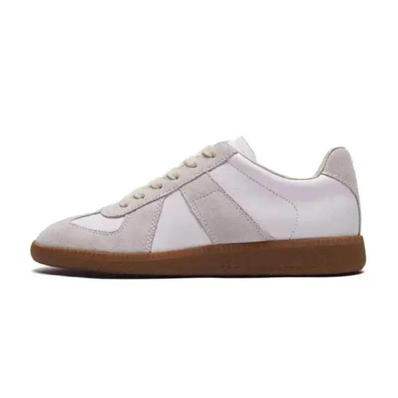In-Stock M6 German Training Shoes Retro Genuine Leather Color-Blocking Casual German Training Shoes Unisex Flat Round-Toe Sneakers Fashion Versatile Trendy