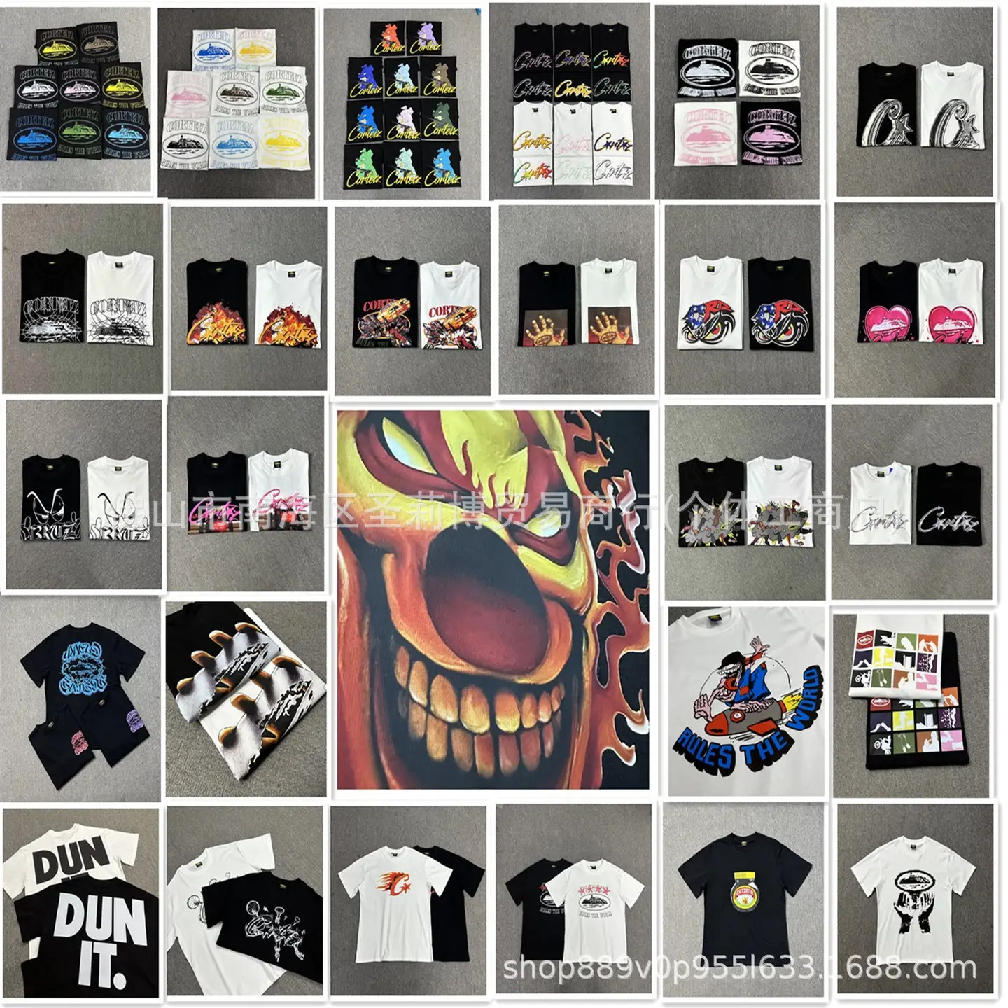 Corteiz Cross-Border European and American Style High-Quality Half-Sleeved Loose American Trendy Street T-Shirt Casual Short-Sleeved