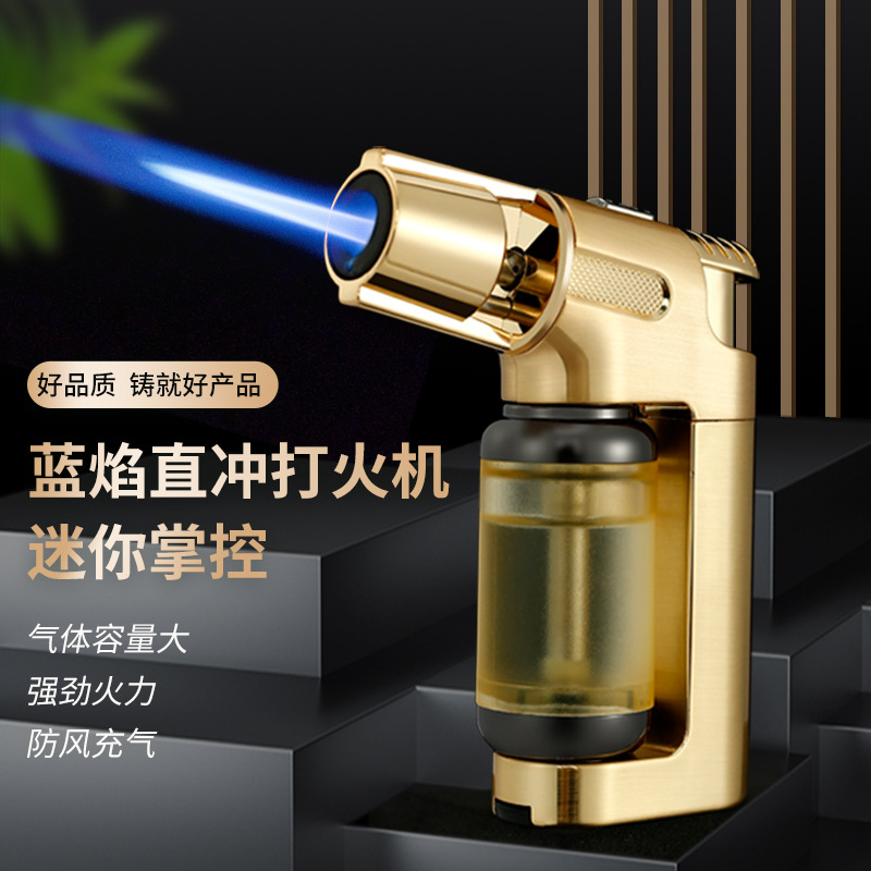 JOBON new blue flame spray gun windproof lighter transparent warehouse outdoor barbecue igniter