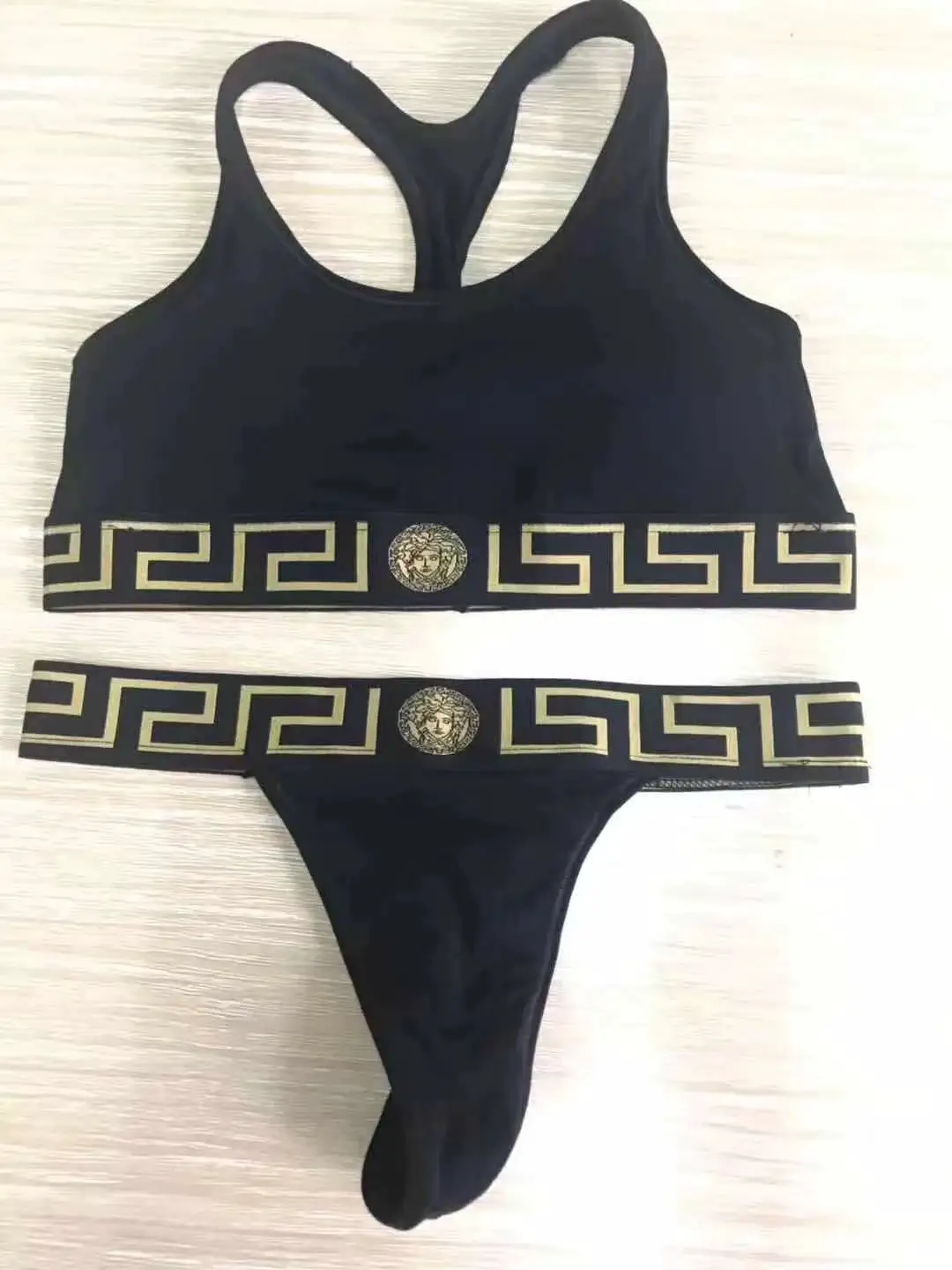 2023 Versace medusa women sport bra thongs sets 女运动套装