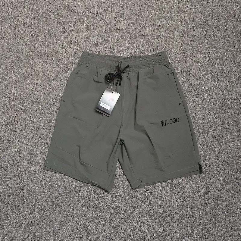 Brand Logo in stock Ice Silk Quick-drying Shorts Men's Summer Fashion New Breathable Fitness Casual Pants