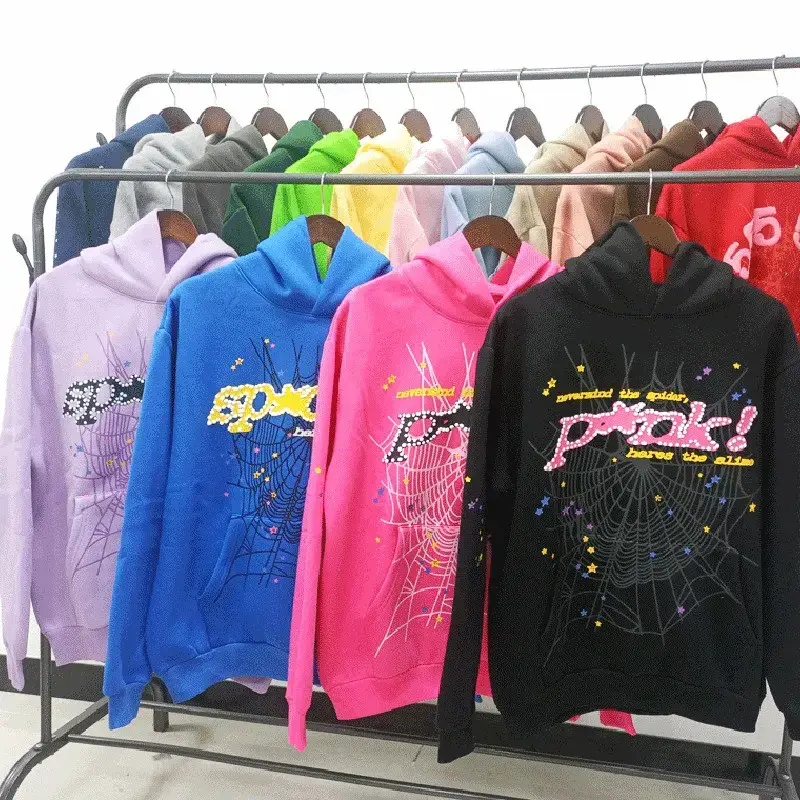 high quality Original Sp5der Wear 450G Heavy fleece-lined Couple Hoodie Amazon Overseas Cross-border Best Selling