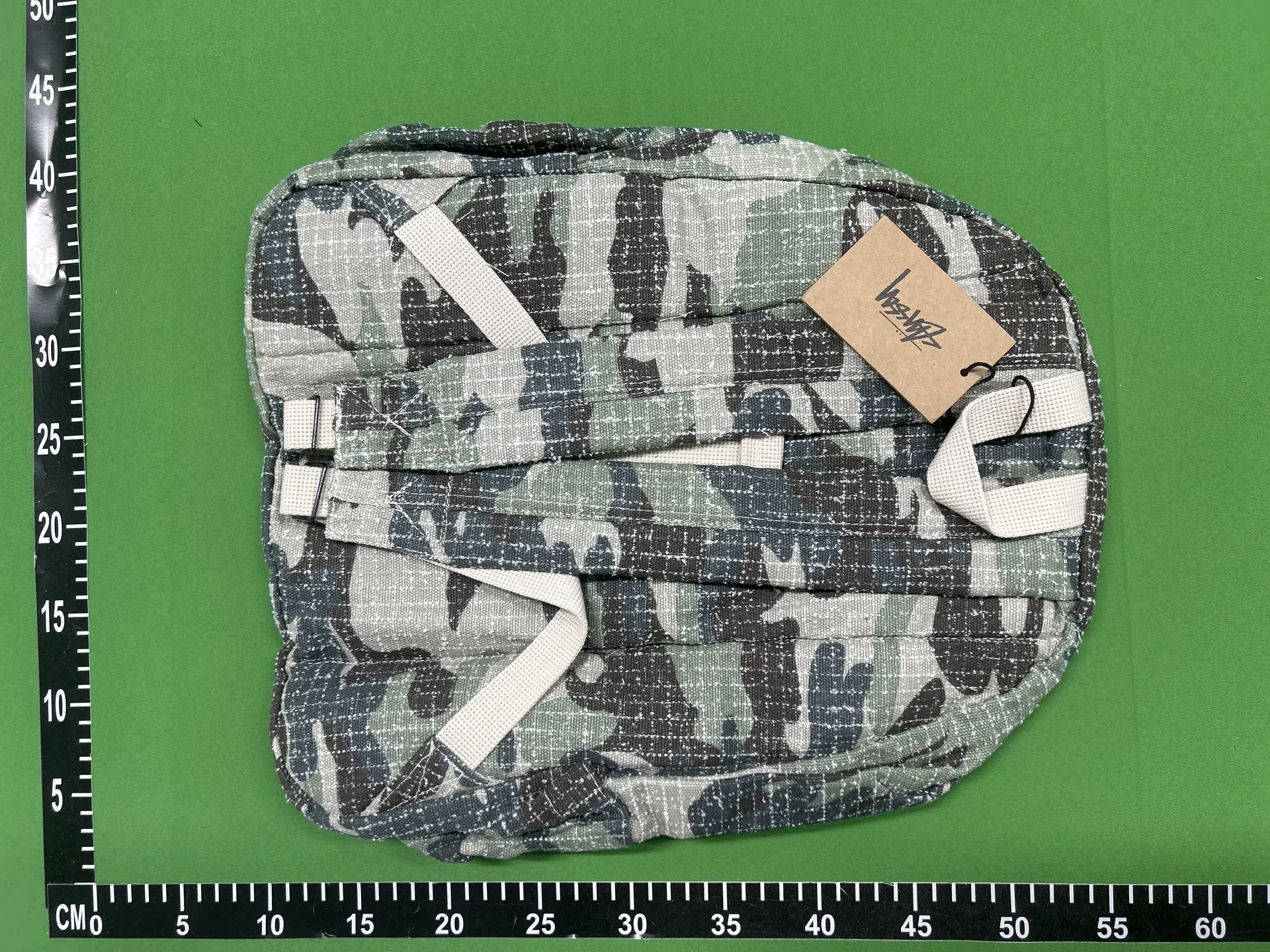 Independent stu camouflage fw24 classic canvas logo embroidery large capacity backpack coin card holder versatile men and women