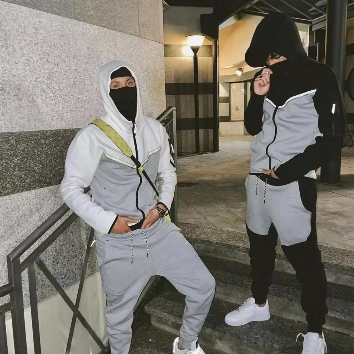 Men Drill Style Sports Suit Thin Spring and Autum New arrival Air Layer Cotton Hooded Cardigan Sweatshirt Casual pants