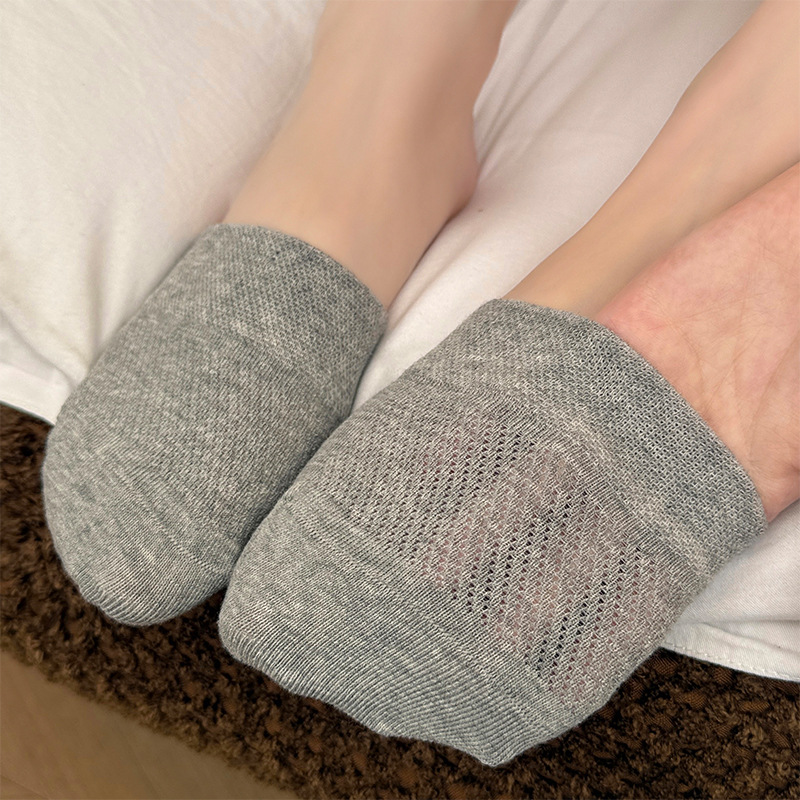 Half-Sole Socks for Women, Pure Cotton Invisible Forefoot Socks, Non-Slip Summer High-Heeled Shoes and Slippers, Breathable Mesh Half Socks