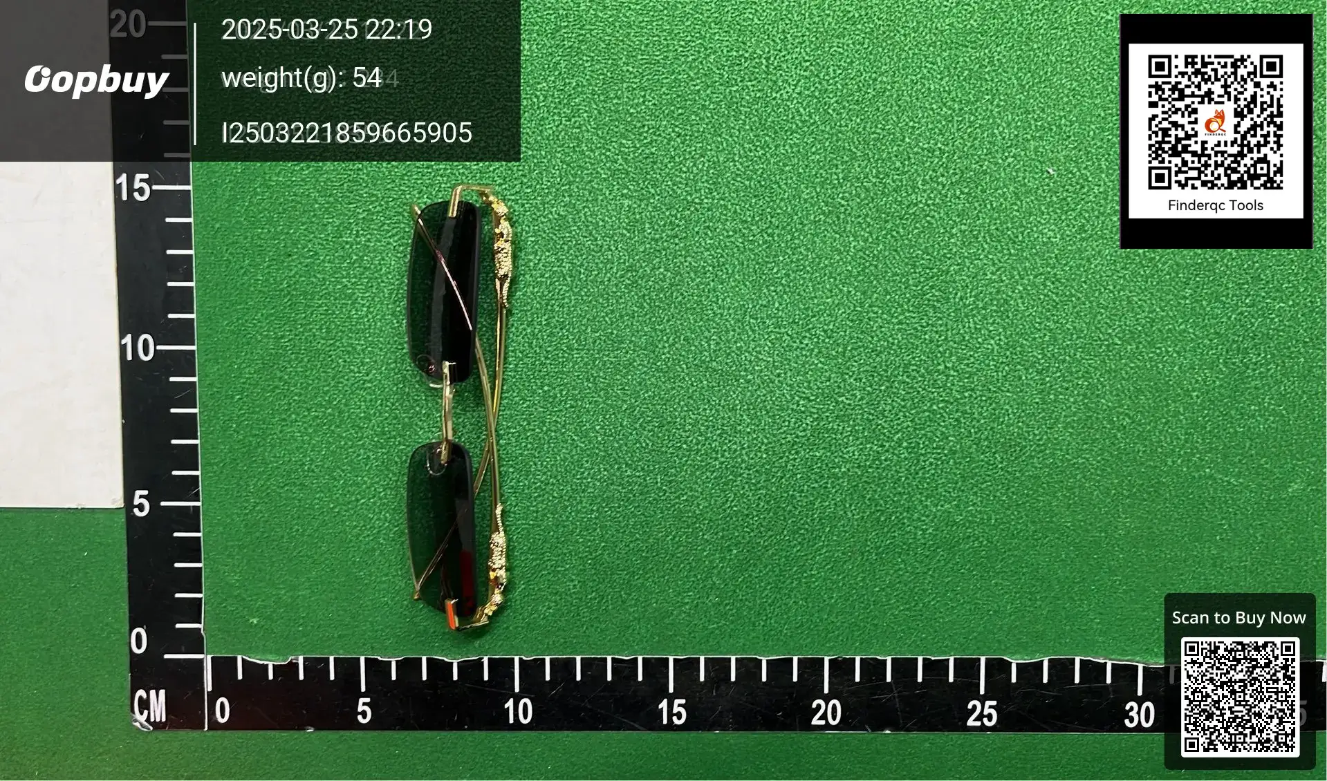 Gold Tone Frameless Square Sunglasses