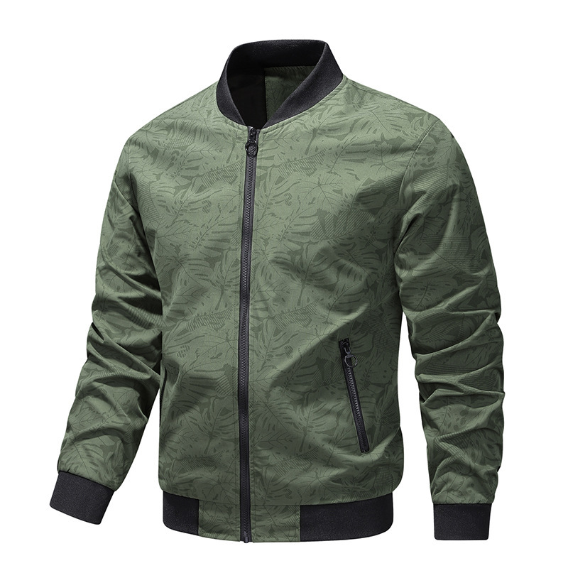 New Spring and Autumn Trendy Brand Jacket Men's Printed Jacket Youth Baseball Collar Popular Fashion Thin Jacket Cross Border