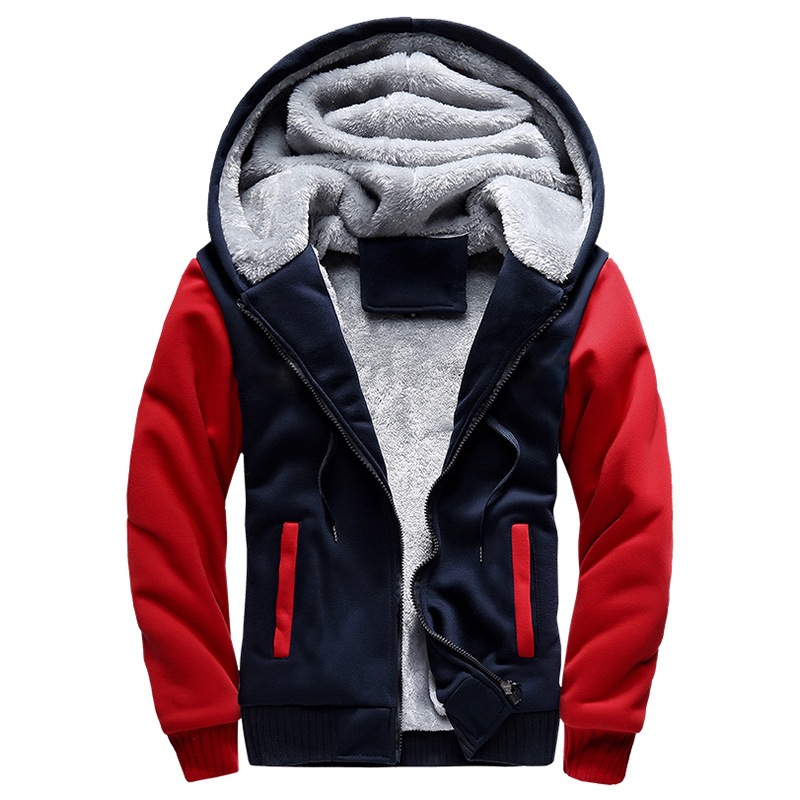 Cross-border 2024 New Men's Sweatshirt Leisure Sports Plus Velvet Jacket Hooded Foreign Trade plus size Winter Baseball Suit