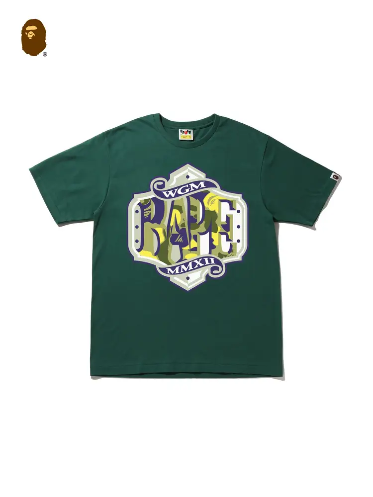 Bape Men's Fall and winter letter Wgm Camouflage Pattern Classic Retro Print Short Sleeve T-Shirt 11X004J